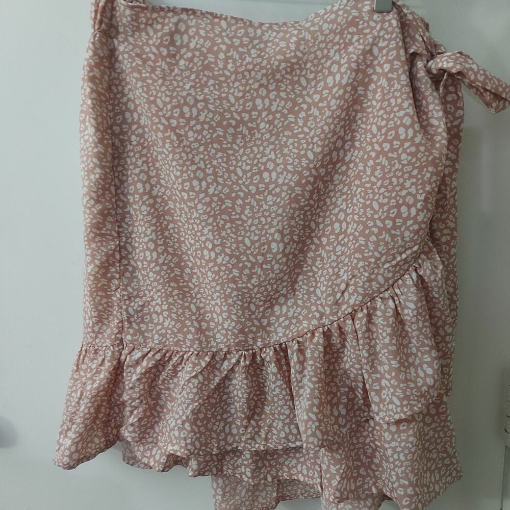 SHEIN Curve Ruffle Trim Wrap Print Skirt 3XL Boho Cottagecore Coquette Girl Twee